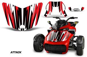 Can Am F3-S Spyder Hood Graphic Kit - All Years Attack Red