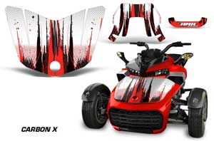 Can Am F3-S Spyder Hood Graphic Kit - All Years Carbon X Red