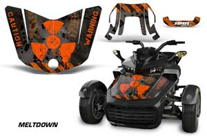 Can Am F3-S Spyder Hood Graphic Kit - All Years Meltdown Orange