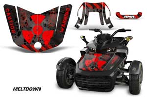 Can Am F3-S Spyder Hood Graphic Kit - All Years Meltdown Red