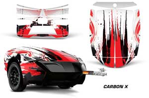 Can Am Spyder Freedom Trailer Graphic Kit - All Years Carbon X Red
