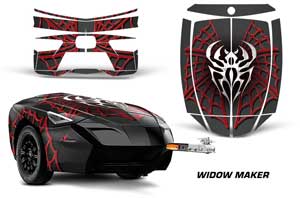 Can Am Spyder Freedom Trailer Graphic Kit - All Years Widow Maker Red