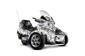 Can Am BRP (RTS) Spyder w/ Trim Kit Graphic Kit - 2010-2012 Reaper White