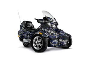 Can Am BRP (RTS) Spyder w/ Trim Kit Graphic Kit - 2010-2012 Silver Star Silver Haze Blue