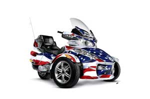 Can Am BRP (RTS) Spyder w/ Trim Kit Graphic Kit - 2010-2012 Stars n Stripes
