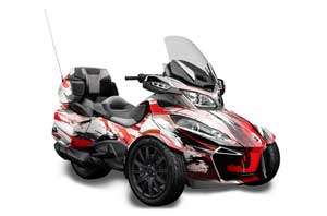 Can Am BRP (RTS) Spyder w/ Trim Kit Graphic Kit - 2013-2016 Carbon X Red