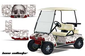 Club Car Golf Cart Graphic Kit - 1983-2014 Bone Collector White