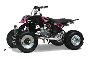 Cobra ECX 50 / 70 / 80 ATV Graphic Kit - All Years Tribal Flames Pink