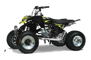 Cobra ECX 50 / 70 / 80 ATV Graphic Kit - All Years Tribal Flames Yellow