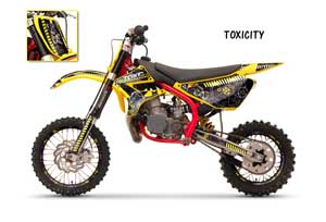 Cobra CX 50 Jr Dirt Bike Graphic Kit - 2003-2011 Urban Camo Yellow