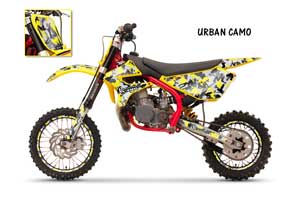 Cobra CX 65 Dirt Bike Graphic Kit - 2007-2011 Vegas Baller Yellow
