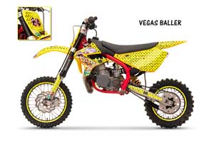 Cobra CX 65 Dirt Bike Graphic Kit - 2007-2011 Bone Collector Yellow