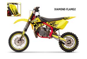 Cobra CX 50 Jr Dirt Bike Graphic Kit - 2003-2011 Mad Hatter Yellow