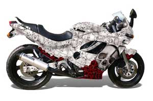 Suzuki GSXR 600F / 750F Katana Graphic Kit - 1989-1994 Bone Collector White