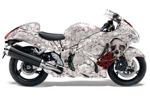 Suzuki GSXR 1300 Hayabusa Graphic Kit - 2008-2013 Bone Collector White