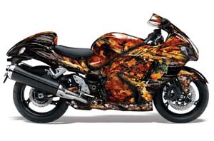 Suzuki GSXR 1300 Hayabusa Graphic Kit - 2008-2013 Firestorm Black