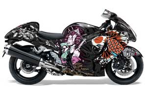 Suzuki GSXR 1300 Hayabusa Graphic Kit - 2008-2013 Tsunami Black