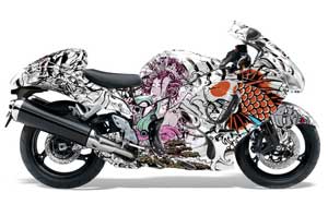 Suzuki GSXR 1300 Hayabusa Graphic Kit - 2008-2013 Tsunami White