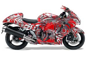 Suzuki GSXR 1300 Hayabusa Graphic Kit - 2008-2013 Deaden Red