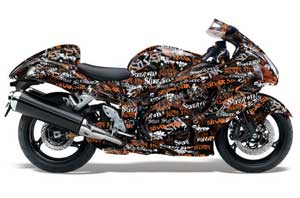 Suzuki GSXR 1300 Hayabusa Graphic Kit - 2008-2013 Silver Star Silver Haze