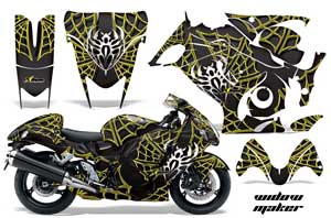 Suzuki GSXR 1300 Hayabusa Graphic Kit - 2008-2013 Widow Maker Yellow