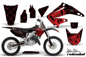 Honda CR250 Dirt Bike Graphic Kit - 1995-2015 Silver Star - Reloaded Red