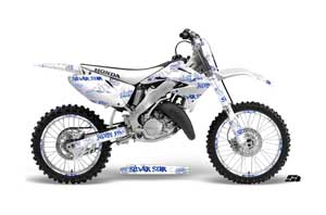 Honda CR125 Dirt Bike Graphic Kit - 1995-2015 Silver Star - Silverhaze White