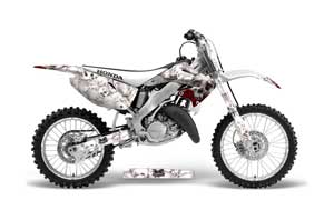 Honda CR125 Dirt Bike Graphic Kit - 1995-2015 Bone Collector White