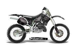 Honda CR500 Dirt Bike Graphic Kit - 1989-2001 Skulls and Hammers Silver