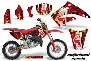 Honda CR85 Dirt Bike Graphic Kit - 2003-2007 Motorhead Mandy Red