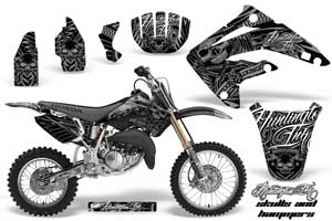 Honda CR85 Dirt Bike Graphic Kit - 2003-2007 Skulls and Hammers Silver