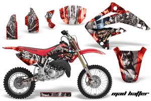 Honda CR85 Dirt Bike Graphic Kit - 2003-2007 Mad Hatter Red