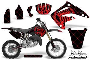 Honda CR85 Dirt Bike Graphic Kit - 2003-2007 Silver Star - Reloaded Red
