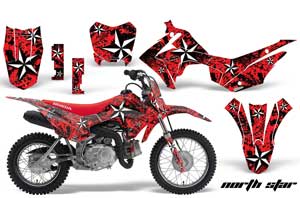 Honda CRF110 F Dirt Bike Graphic Kit - 2013-2018 North Star Red