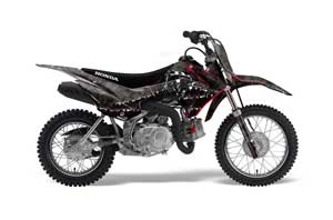 Honda CRF110 F Dirt Bike Graphic Kit - 2013-2018 Reaper Black