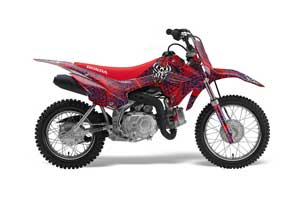 Honda CRF110 F Dirt Bike Graphic Kit - 2013-2018 Widow Maker Red