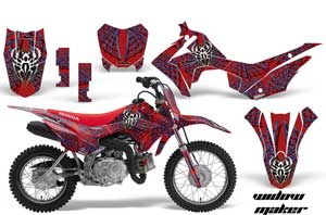 Honda CRF110 F Dirt Bike Graphic Kit - 2013-2018 Widow Maker Red