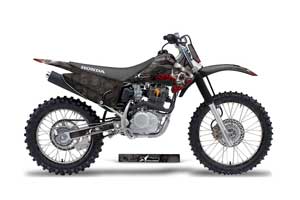 Honda CRF150 F Dirt Bike Graphic Kit - 2003-2007 Bone Collector Black