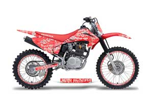 Honda CRF150 F Dirt Bike Graphic Kit - 2003-2007 Silver Star - Silverhaze Red