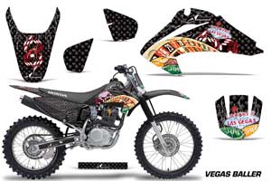 Honda CRF150 F Dirt Bike Graphic Kit - 2003-2007 Vegas Baller Black