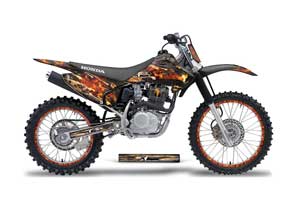 Honda CRF150 F Dirt Bike Graphic Kit - 2003-2007 Firestorm Black