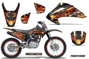 Honda CRF150 F Dirt Bike Graphic Kit - 2003-2007 Firestorm Black