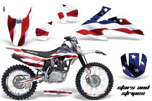 Honda CRF150 F Dirt Bike Graphic Kit - 2008-2014 Stars and Stripes Red White & Blue