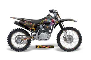 Honda CRF150 F Dirt Bike Graphic Kit - 2008-2014 Ed Hardy - Love Kills Black