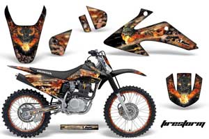Honda CRF150 F Dirt Bike Graphic Kit - 2008-2014 Firestorm Black