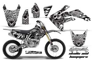 Honda CRF150 R Dirt Bike Graphic Kit - 2007-2016 Skulls and Hammers White