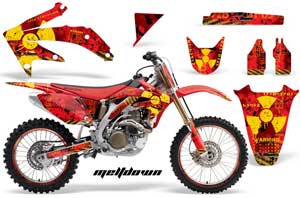 Honda CRF450 R Dirt Bike Graphic Kit - 2002-2012 Meltdown Red