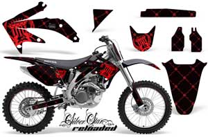 Honda CRF450 R Dirt Bike Graphic Kit - 2002-2012 Silver Star - Reloaded Red