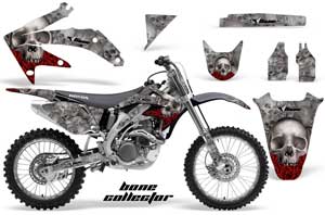 Honda CRF450 R Dirt Bike Graphic Kit - 2002-2012 Bone Collector Silver