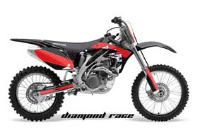 Honda CRF450 R Dirt Bike Graphic Kit - 2002-2012 Diamond Race Red